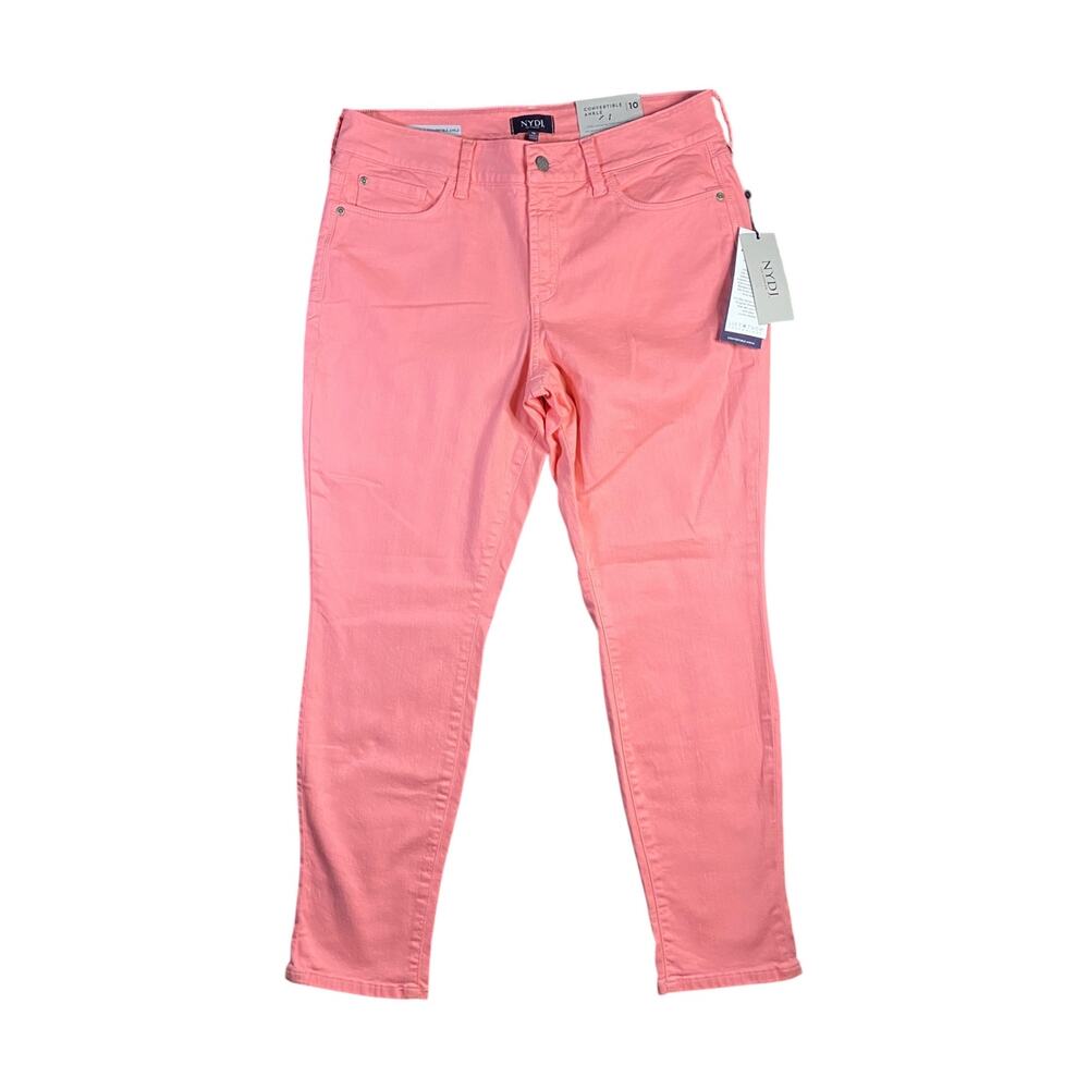 NYDJ Alina Convertible Ankle Pale Guava Denim Pants NWT - 10